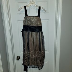 David's Bridal Women's Mesh Overlay Dress